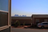 Ontbijt uitzicht vanuit huisje in Monument Valley