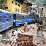 Peru Rail aankomst in Aguas Calientes