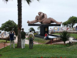 The Kiss (el Beso) statue Love Park (parque del amor) in Miraflores Lima Peru