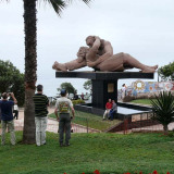 The Kiss (el Beso) statue Love Park (parque del amor) in Miraflores Lima Peru